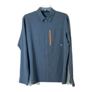 Stoic Gray Men's Button Down Outdoor SPF Hiking Fishing Gorpcore Quick Dry XL